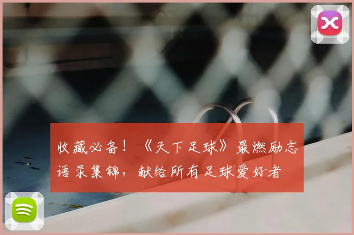 收藏必备!《天下足球》最燃励志语录集锦,献给所有足球爱好者